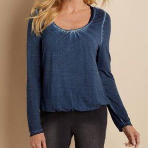 Soft Surrounding Amelie Top, Size Small, Scoop Neck, Blue, Double Layer, EUC